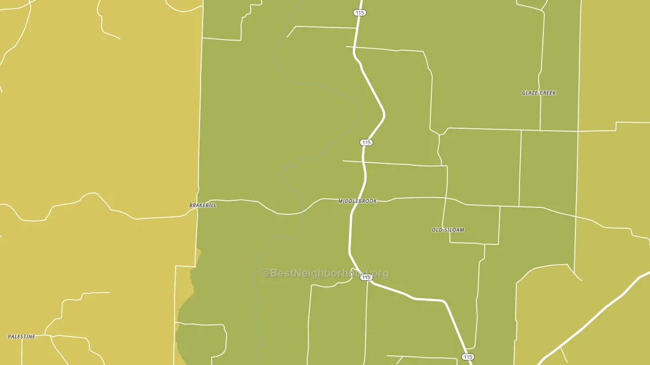 Middlebrook, AR block-group voter-turnout map
