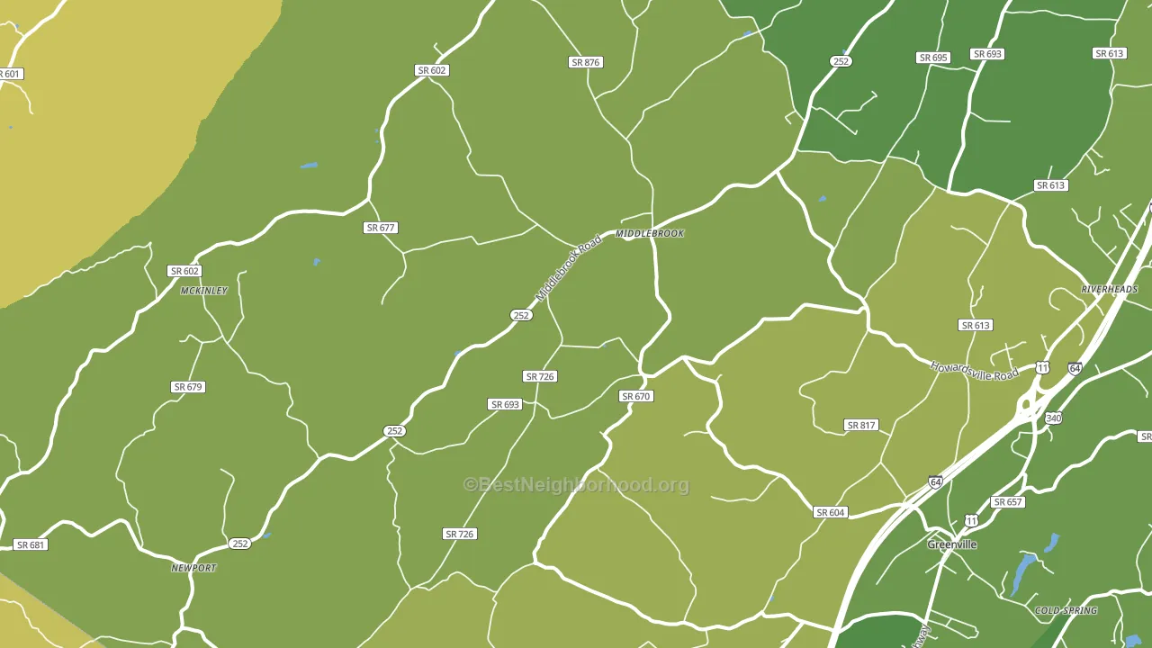 Middlebrook, VA block-group voter-turnout map