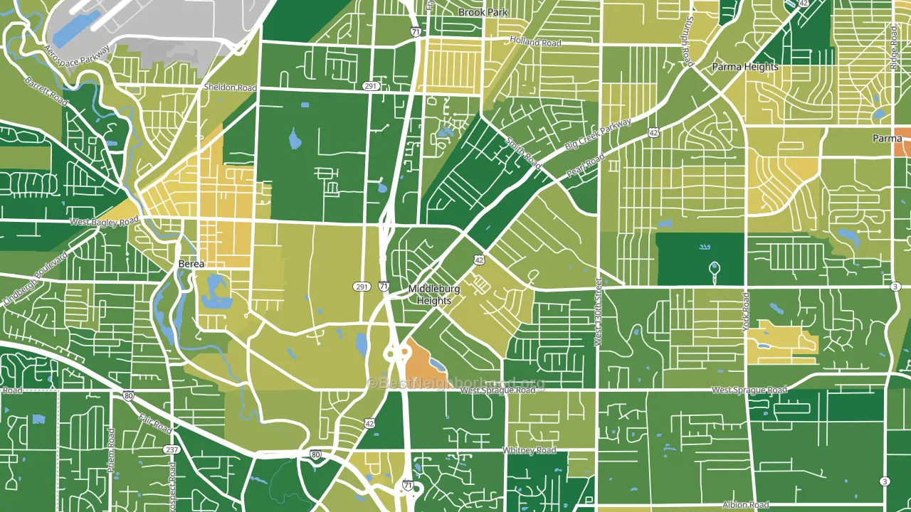 Middleburg Heights, OH block-group voter-turnout map