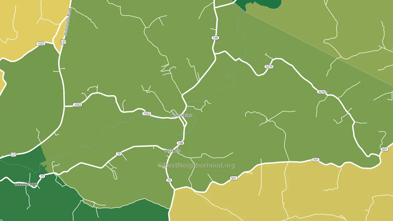 Middleburg, KY block-group voter-turnout map