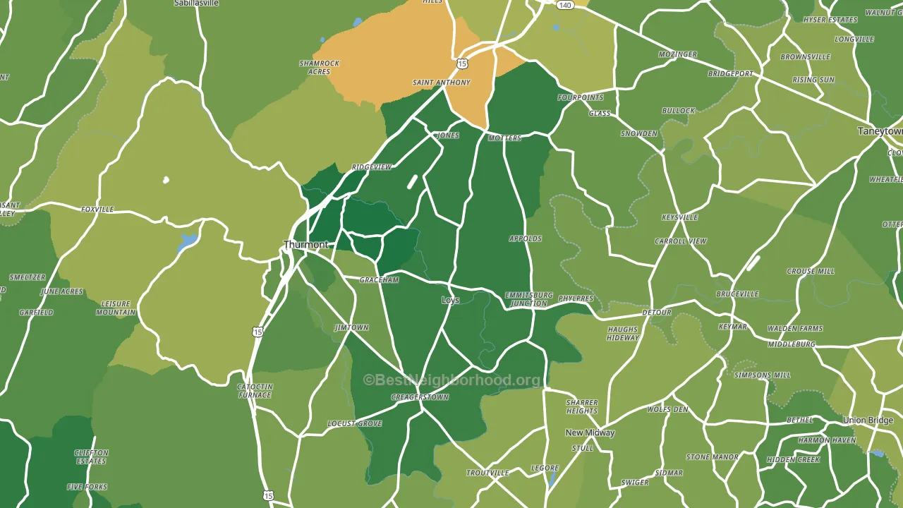 Middleburg, MD block-group voter-turnout map