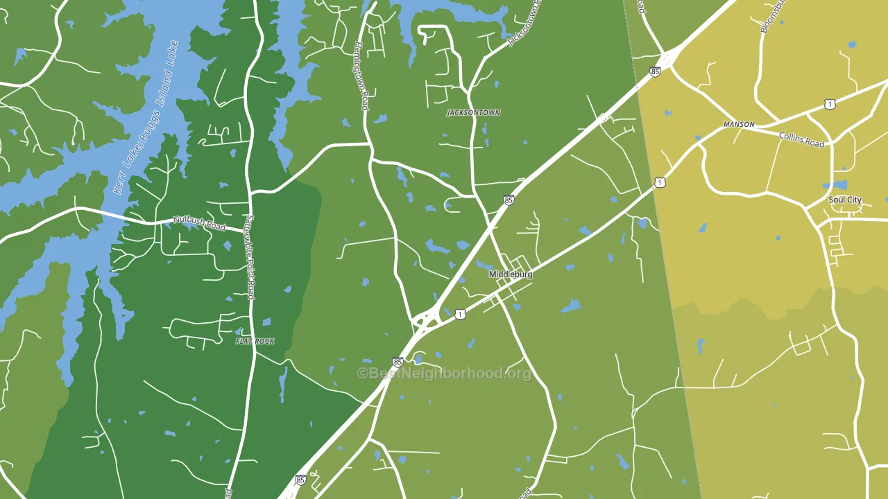 Middleburg, NC block-group voter-turnout map