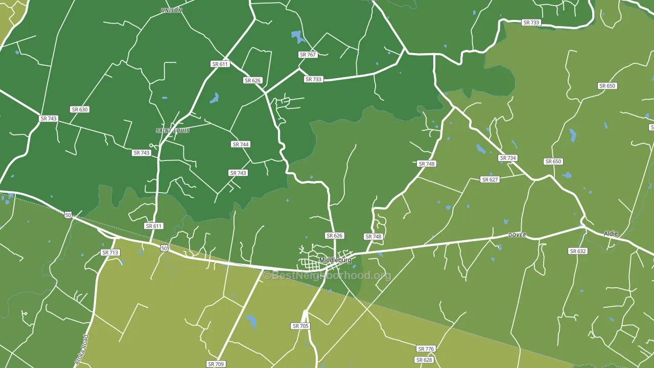 Middleburg, VA block-group voter-turnout map