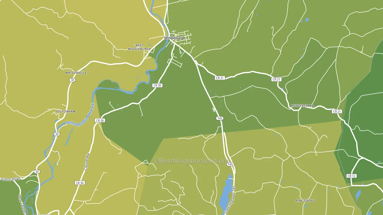 Middleburgh, NY block-group voter-turnout map
