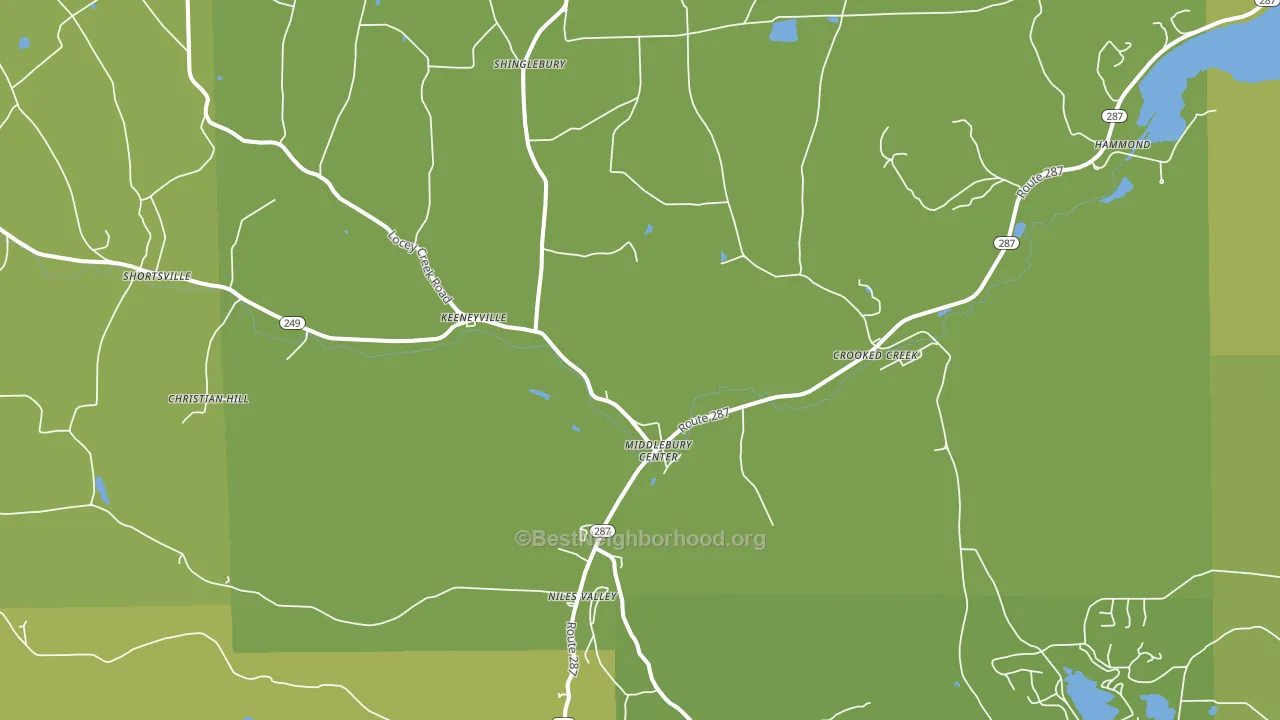Middlebury Center, PA block-group voter-turnout map