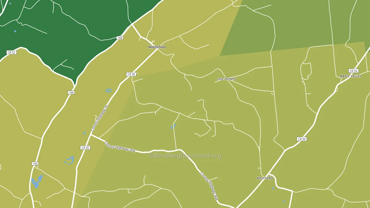 Middlefield, NY block-group voter-turnout map