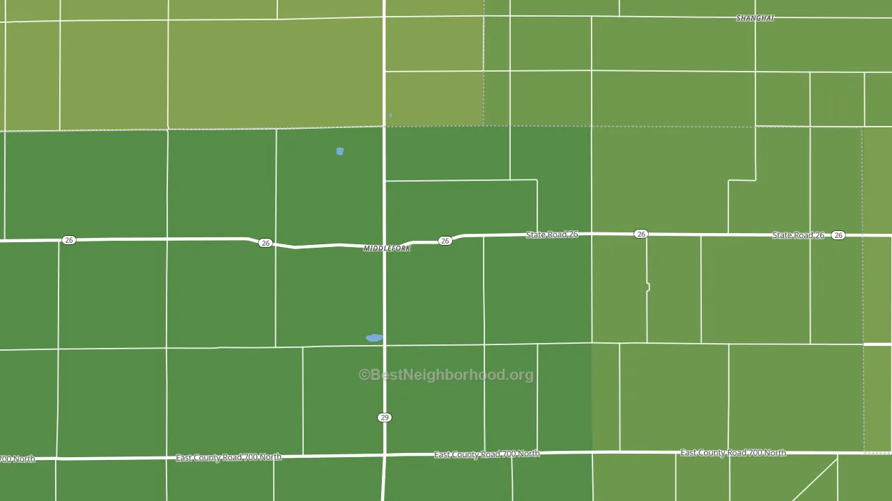 Middlefork, IN block-group voter-turnout map