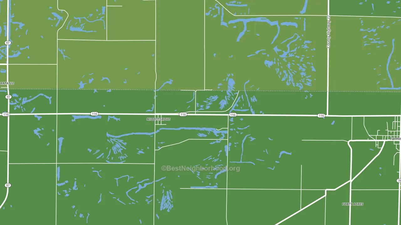 Middlegrove, IL block-group voter-turnout map