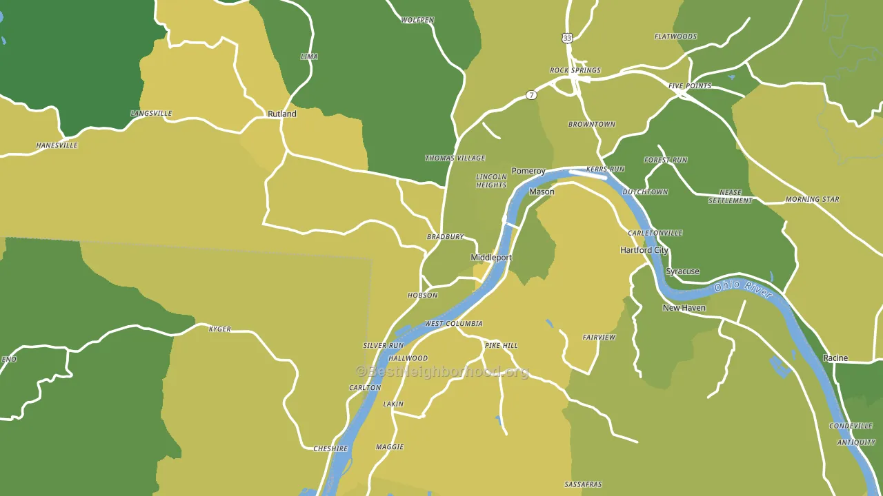 Middleport, OH block-group voter-turnout map