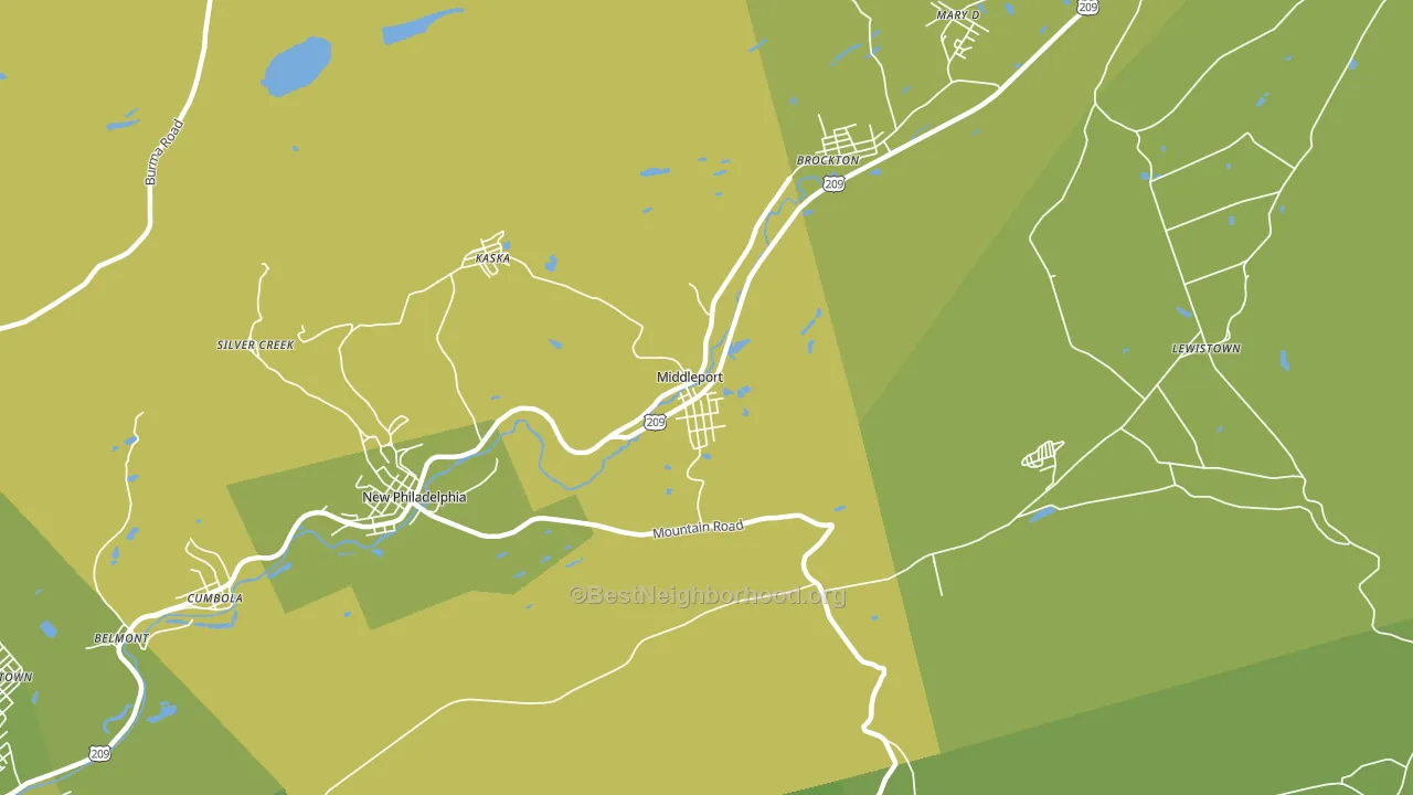 Middleport, PA block-group voter-turnout map