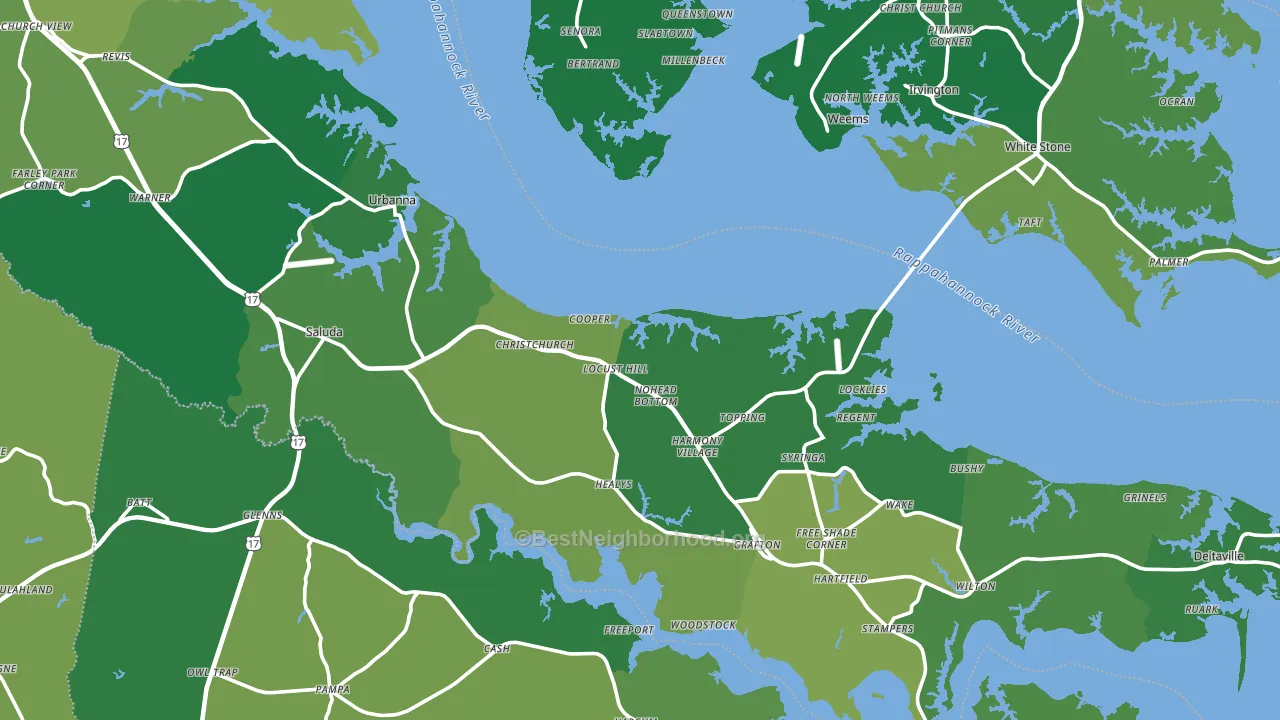 Middlesex County, VA block-group voter-turnout map