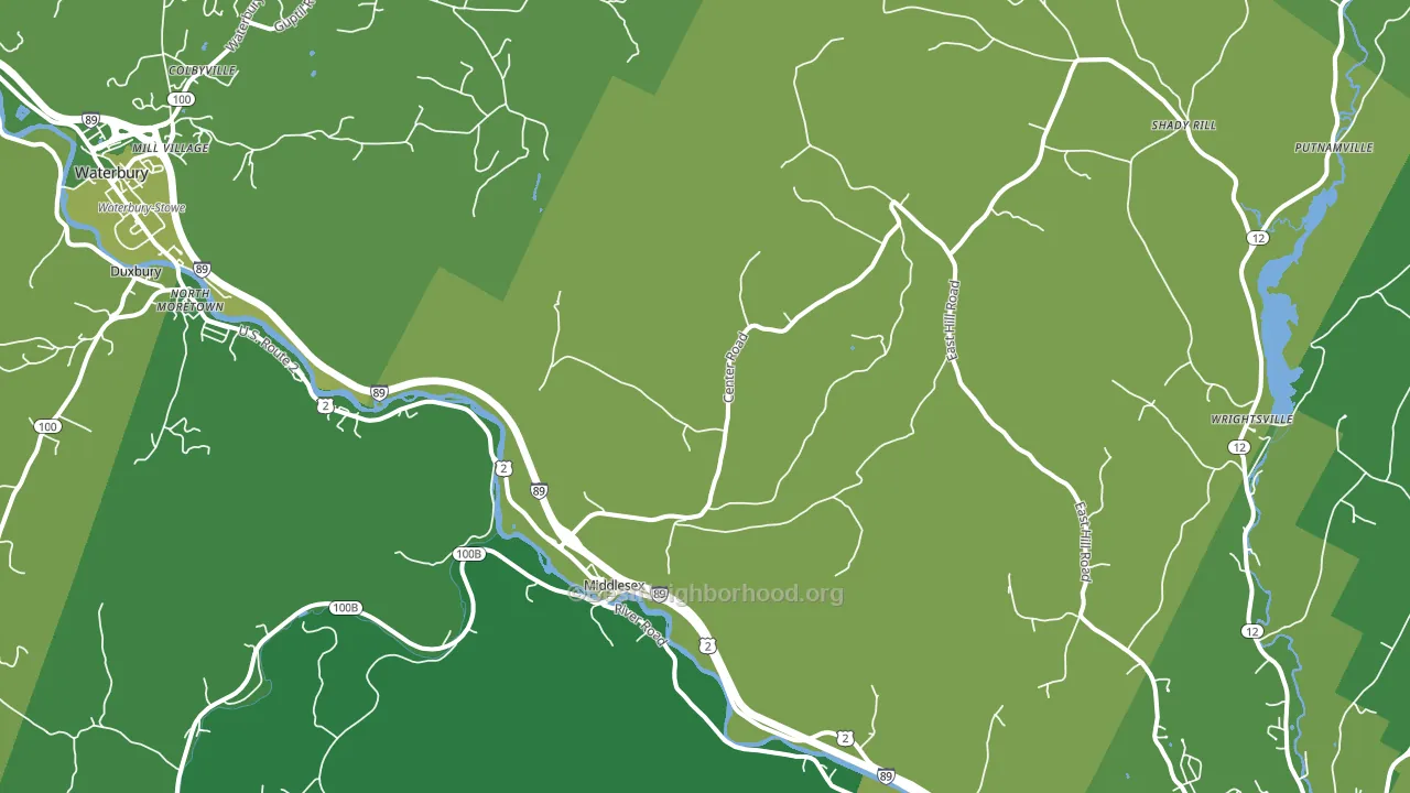 Middlesex, VT block-group voter-turnout map