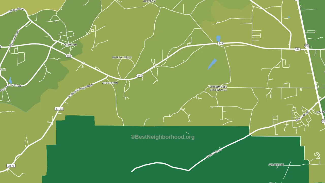 Middleton, AL block-group voter-turnout map