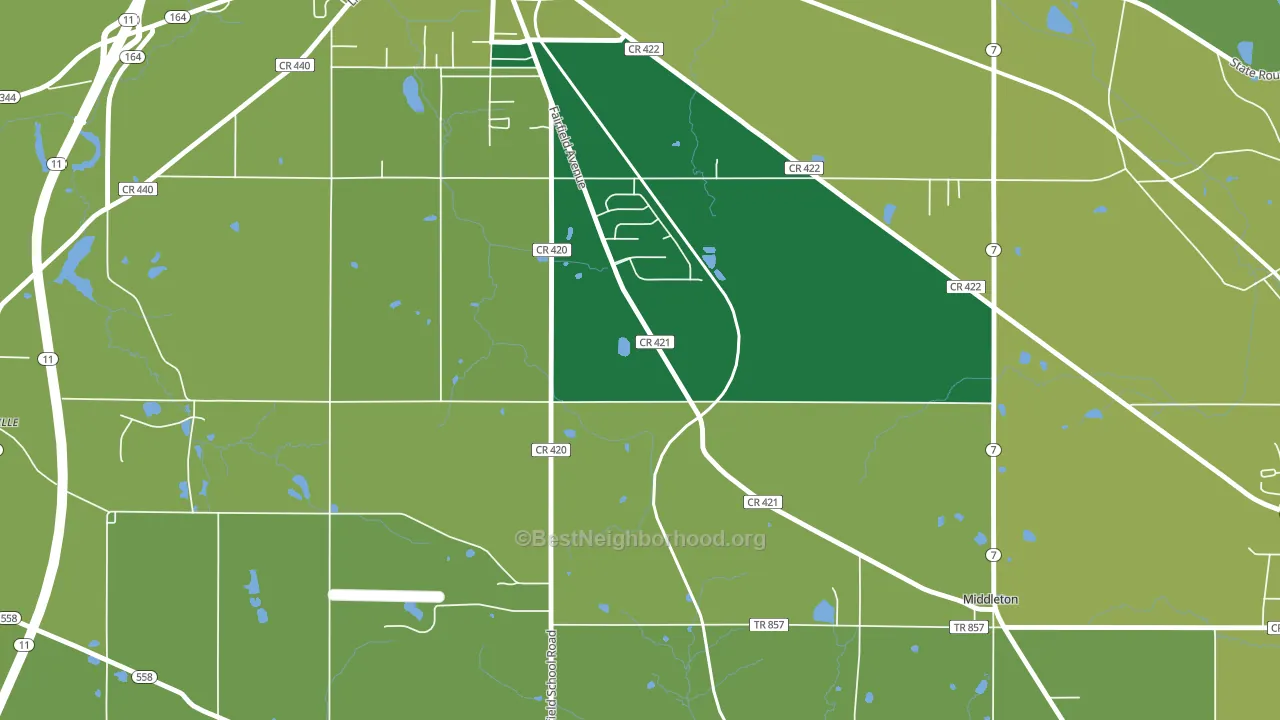 Middleton, OH block-group voter-turnout map