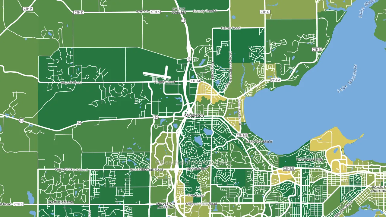 Middleton, WI block-group voter-turnout map