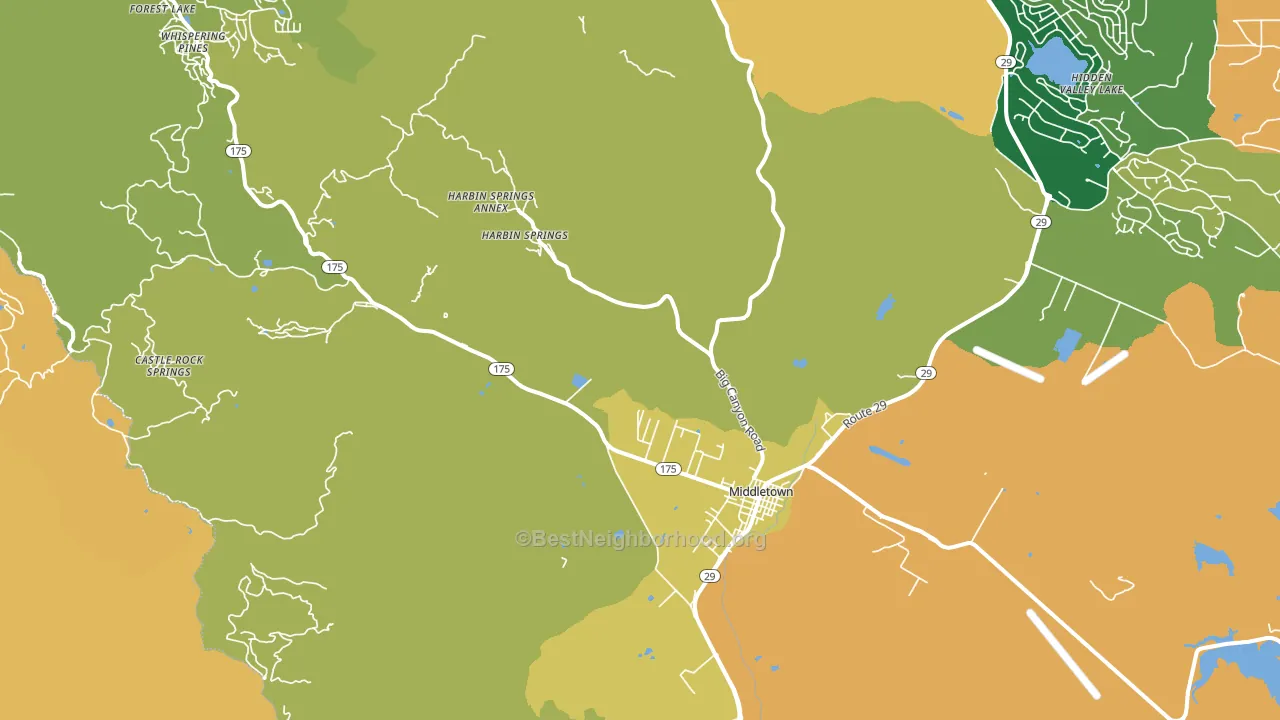 Middletown, CA block-group voter-turnout map