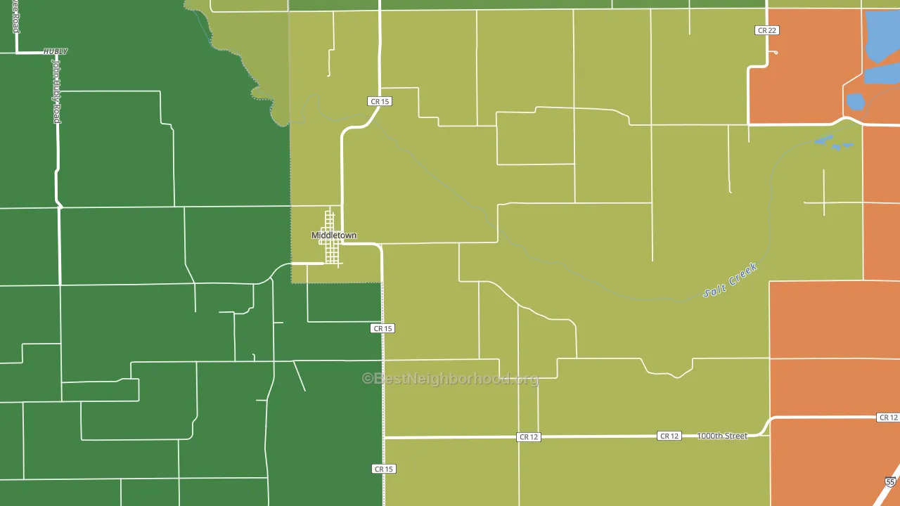 Middletown, IL block-group voter-turnout map