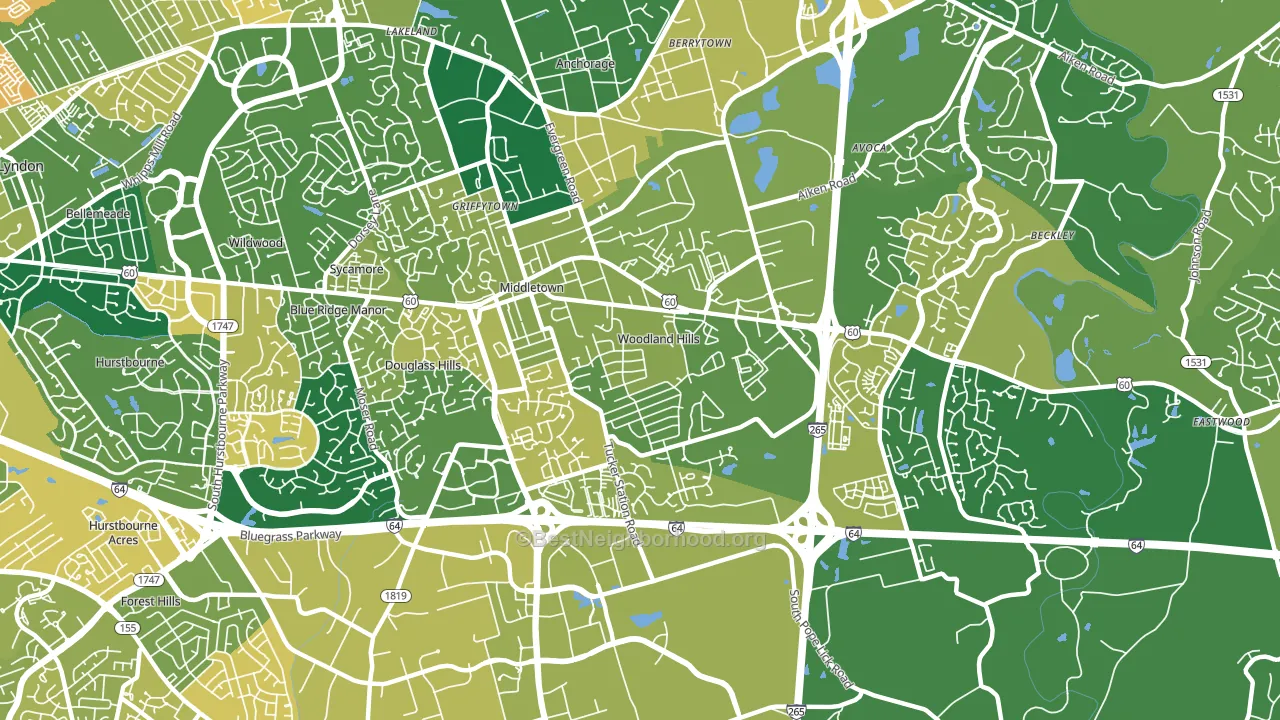 Middletown, KY block-group voter-turnout map