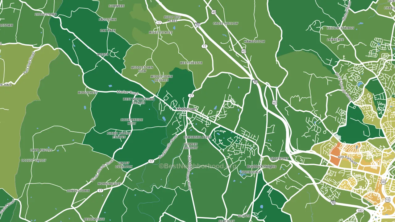 Middletown, MD block-group voter-turnout map