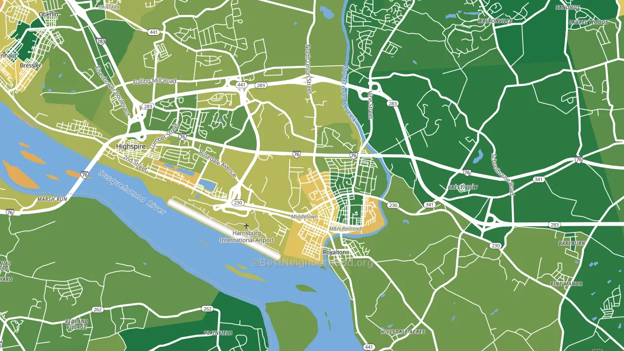 Middletown, PA block-group voter-turnout map