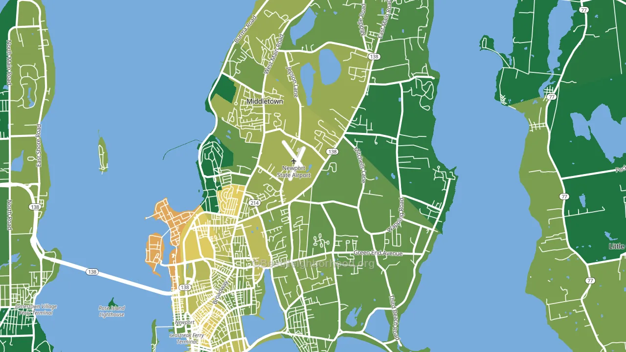 Middletown, RI block-group voter-turnout map