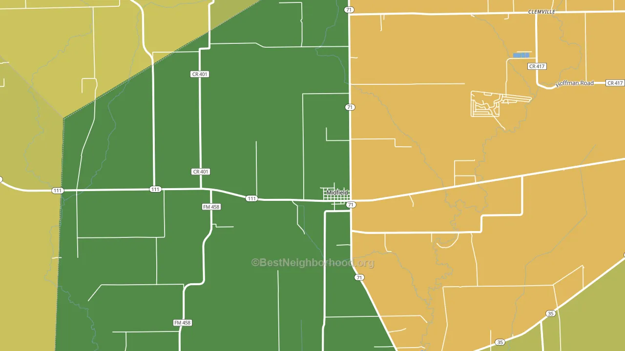 Midfield, TX block-group voter-turnout map