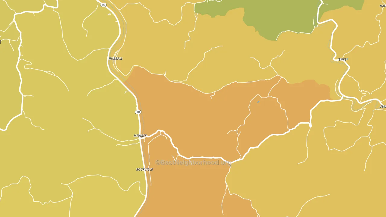 Midkiff, WV block-group voter-turnout map