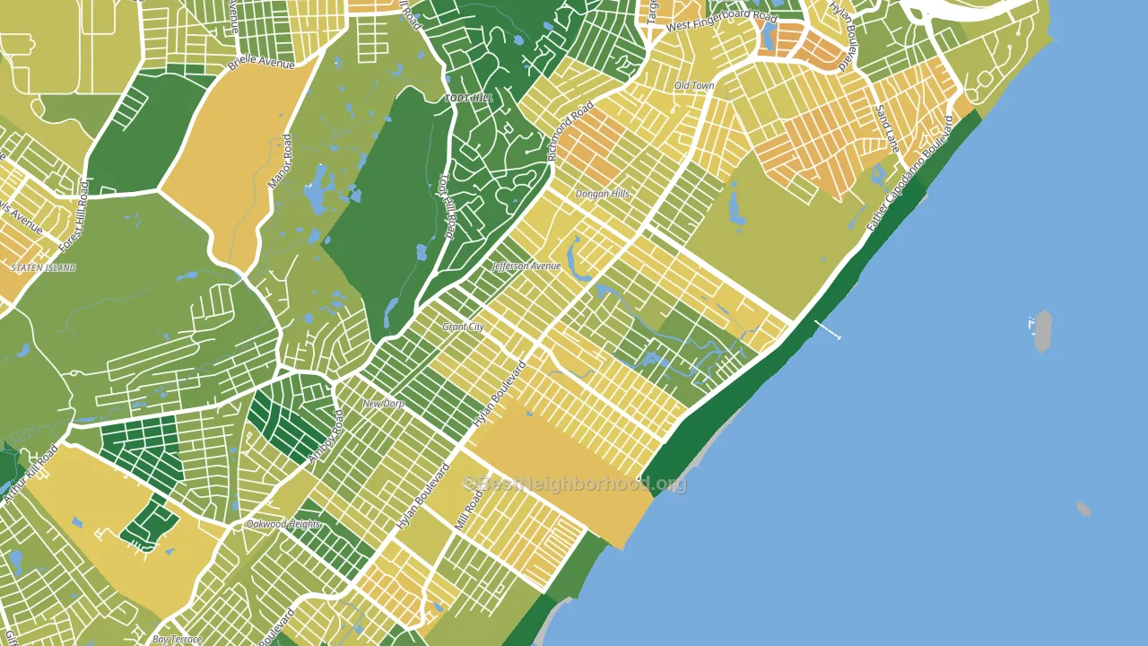 Midland Beach, Staten Island, NY block-group voter-turnout map