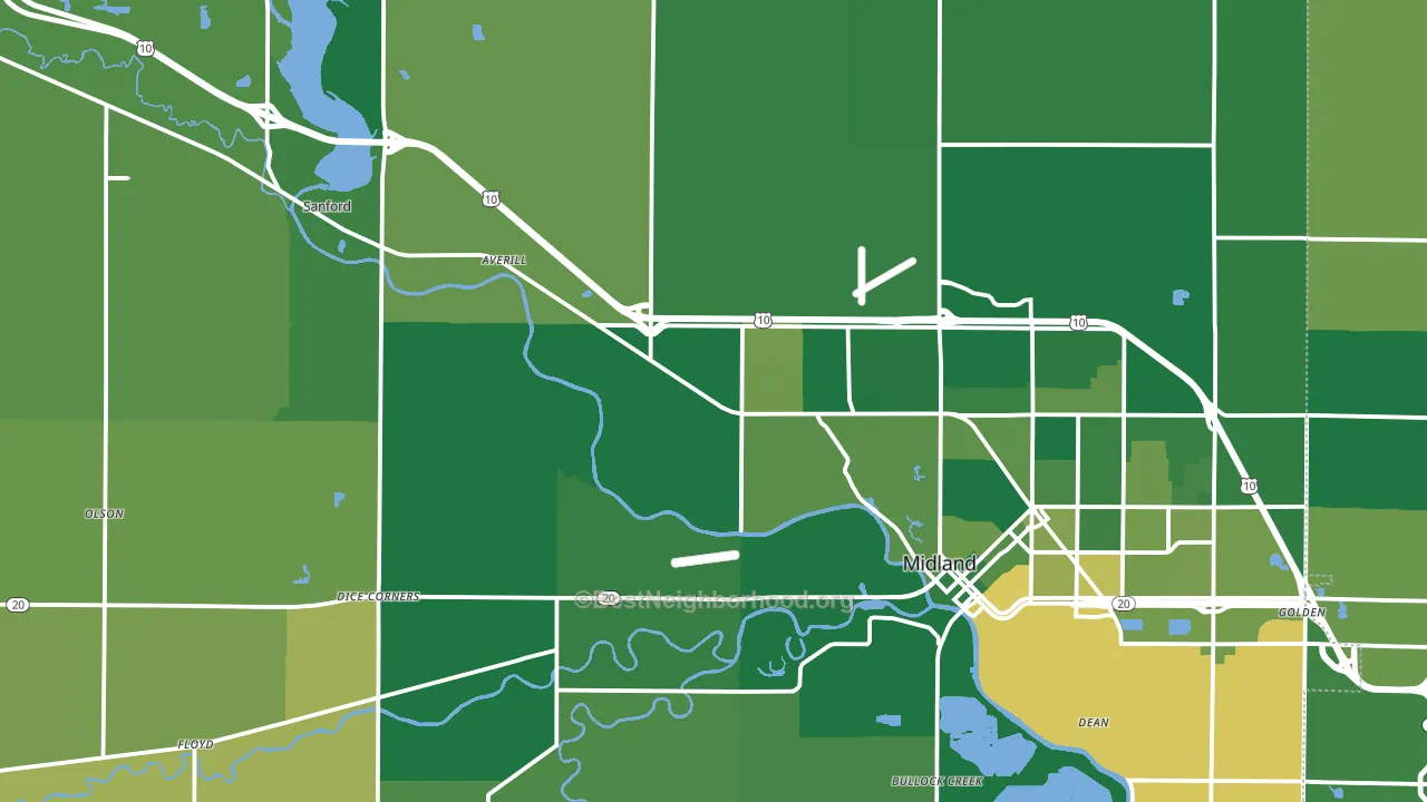 Midland County, MI block-group voter-turnout map