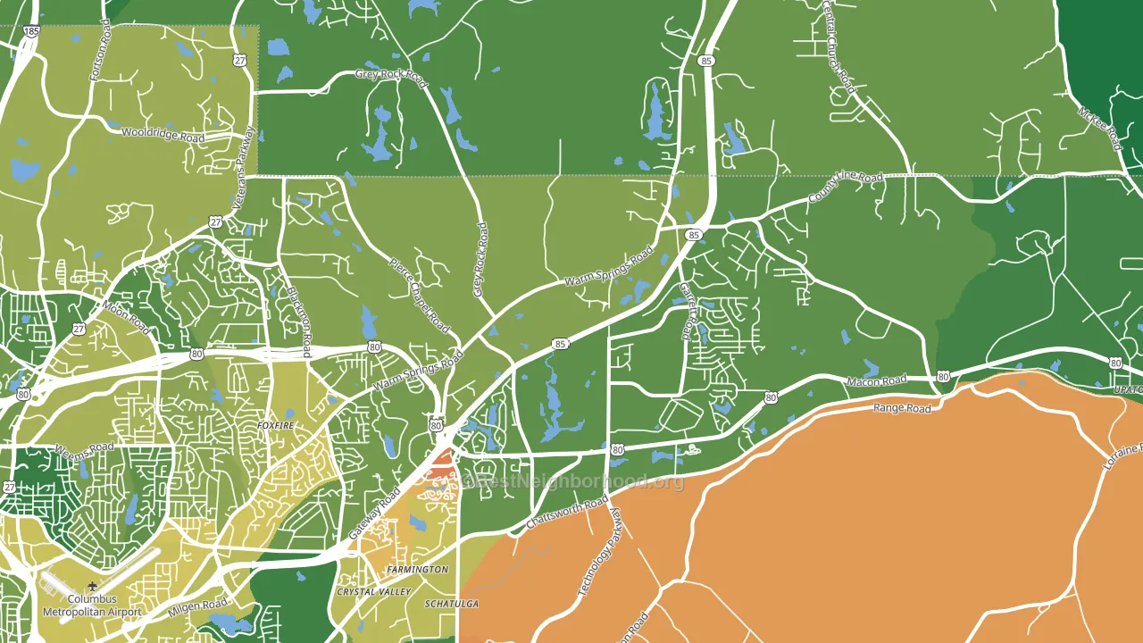 Midland, GA block-group voter-turnout map