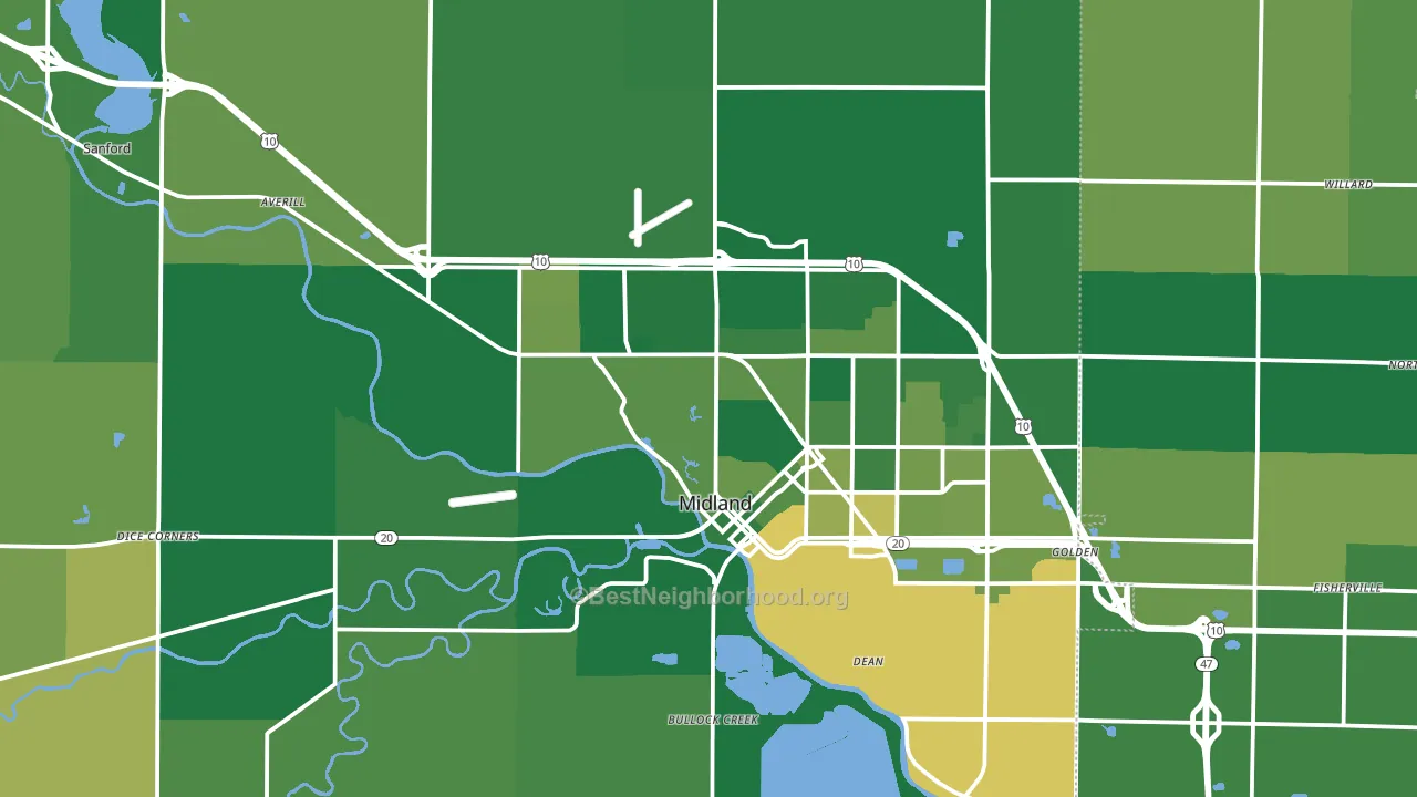 Midland, MI block-group voter-turnout map