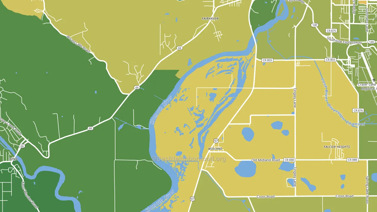 Midland, OR block-group voter-turnout map