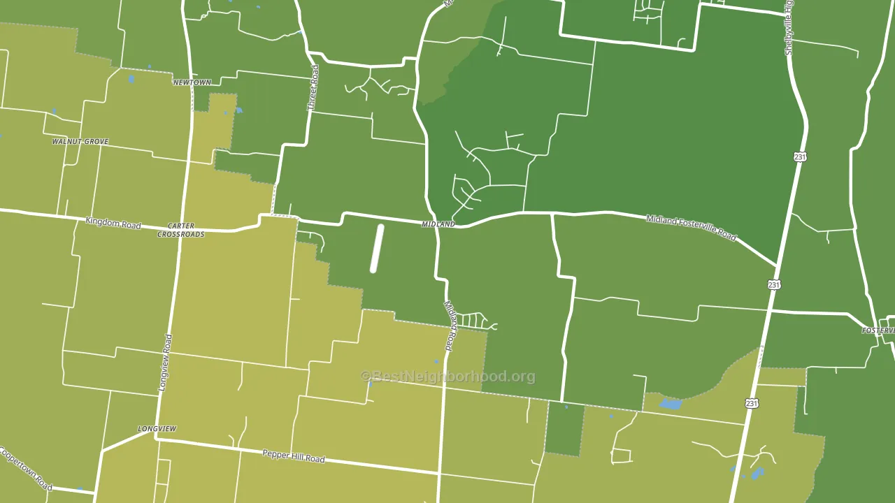 Midland, TN block-group voter-turnout map