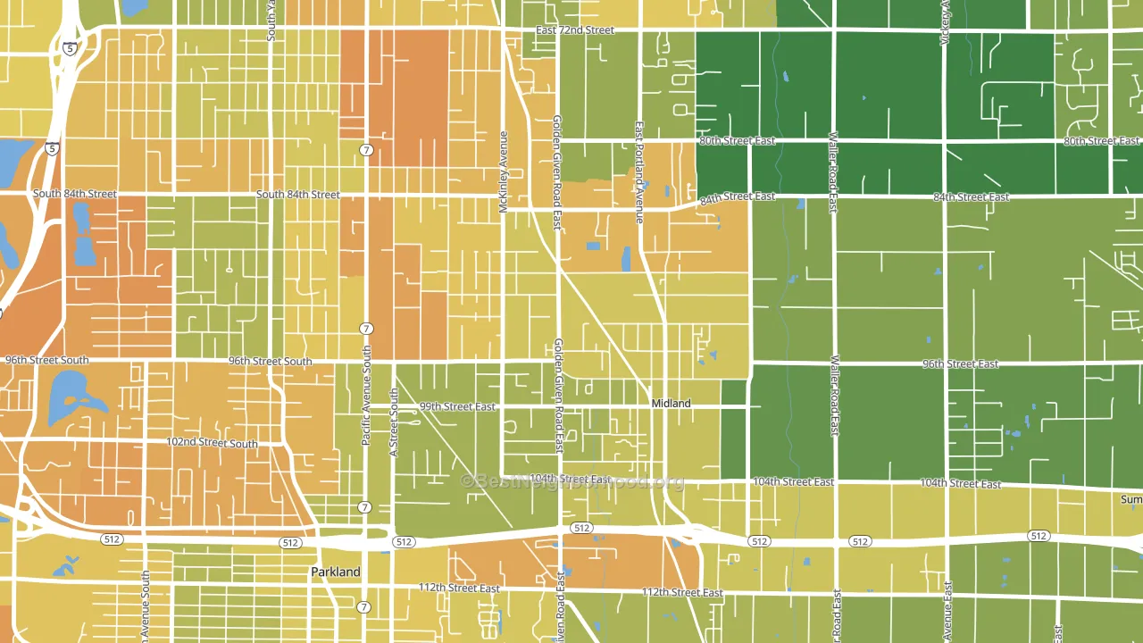 Midland, WA block-group voter-turnout map
