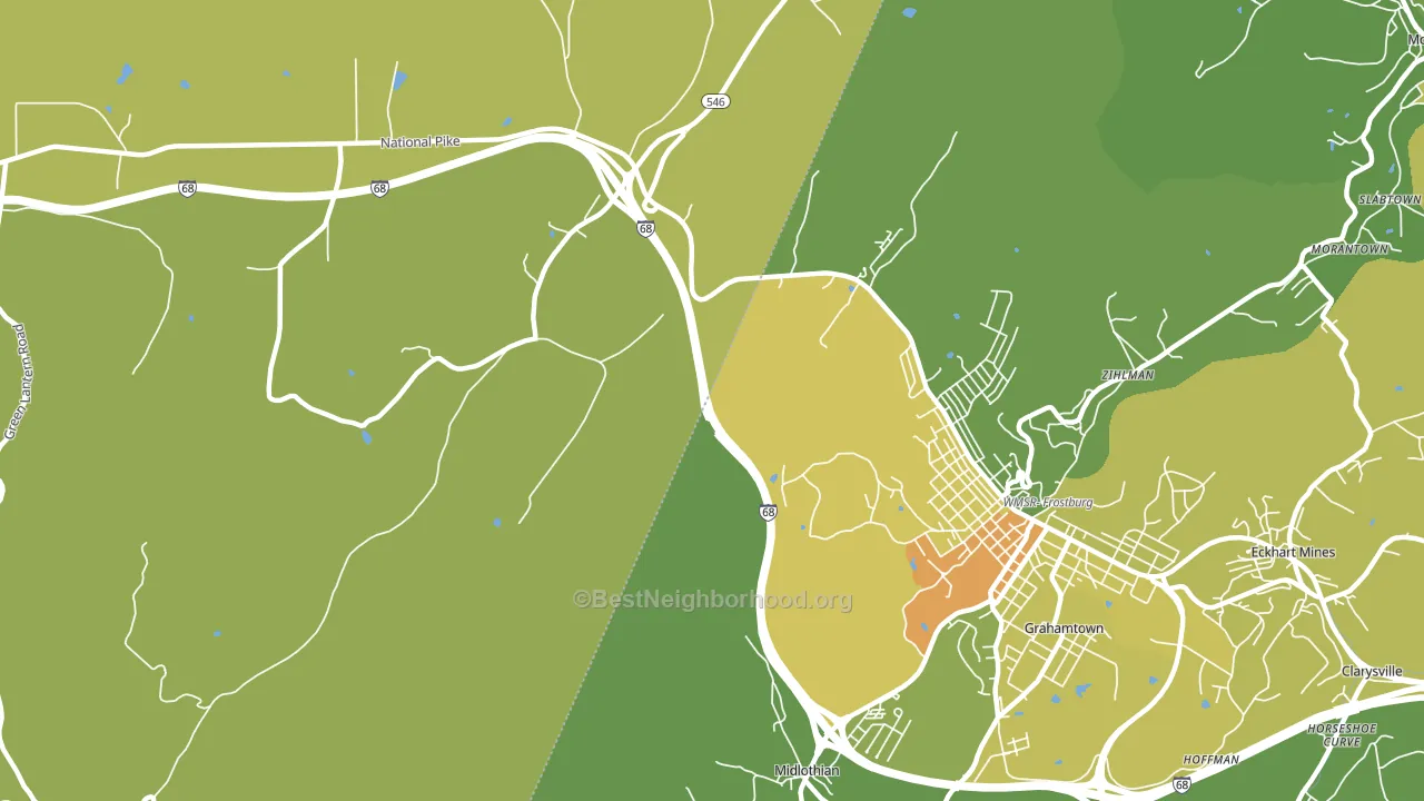 Midlothian, MD block-group voter-turnout map