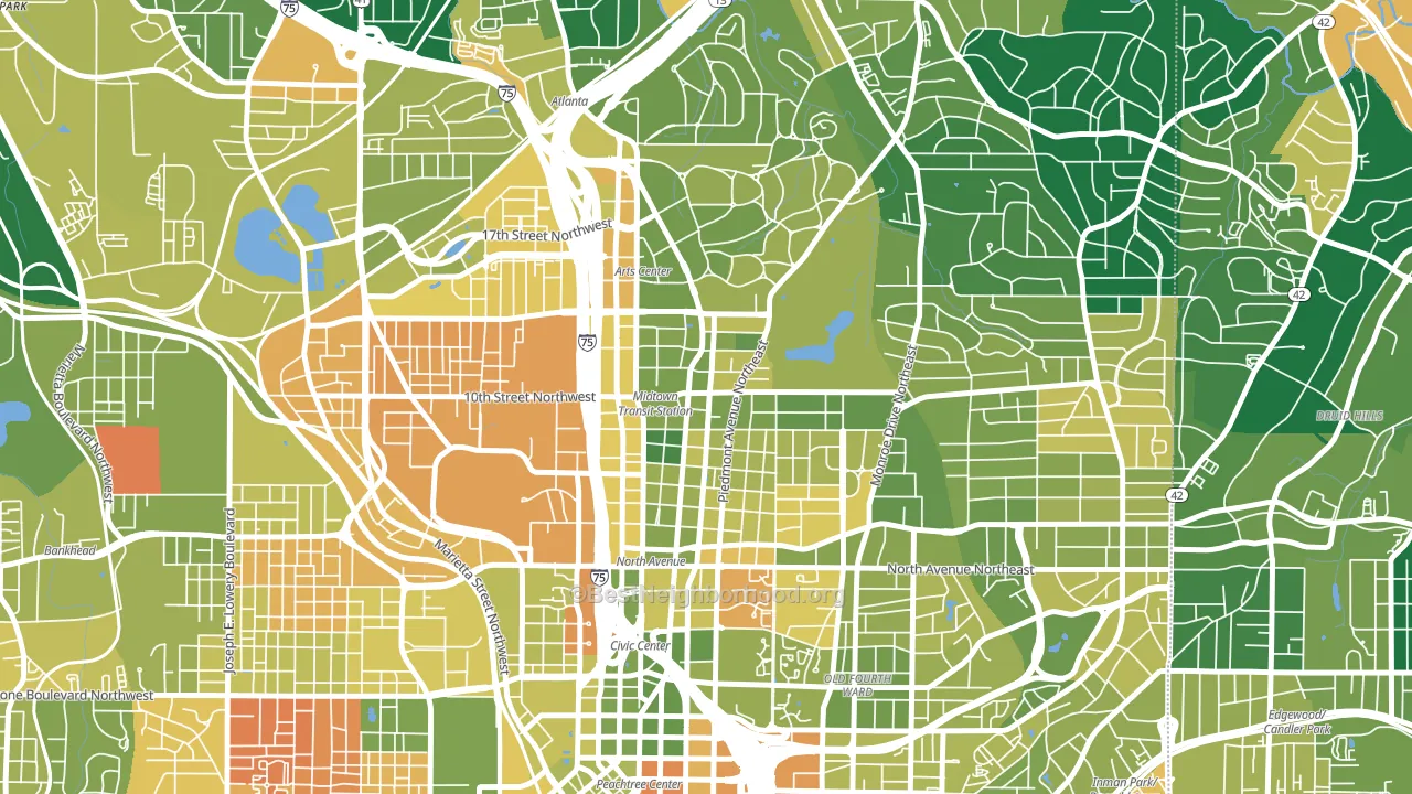 Midtown Atlanta, Atlanta, GA block-group voter-turnout map