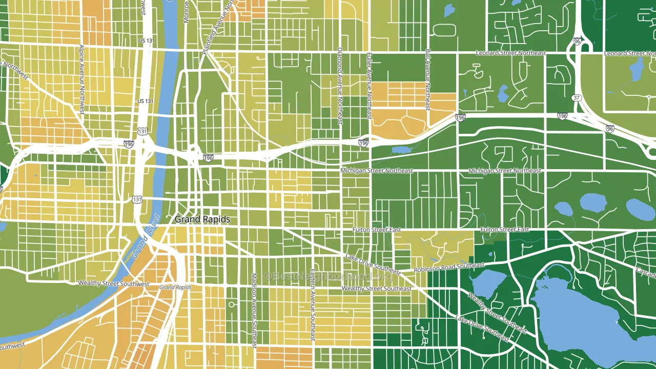 Midtown-Grand Rapids, Grand Rapids, MI block-group voter-turnout map