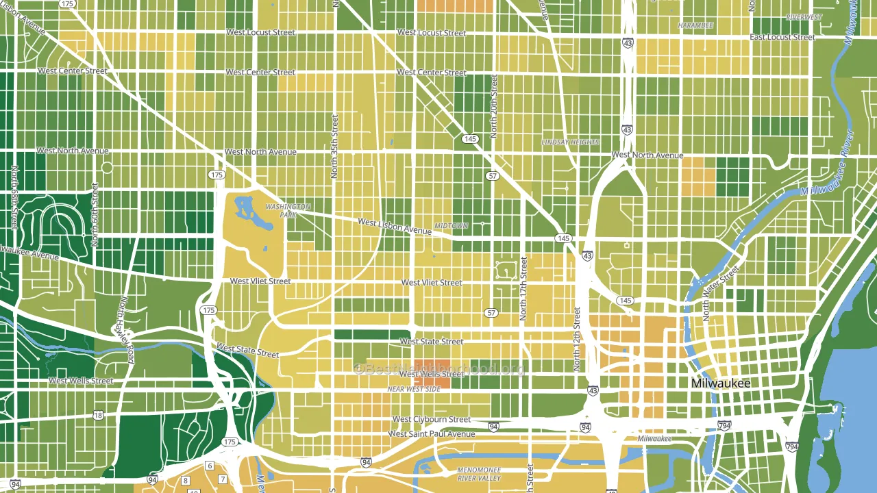 Midtown, Milwaukee, WI block-group voter-turnout map