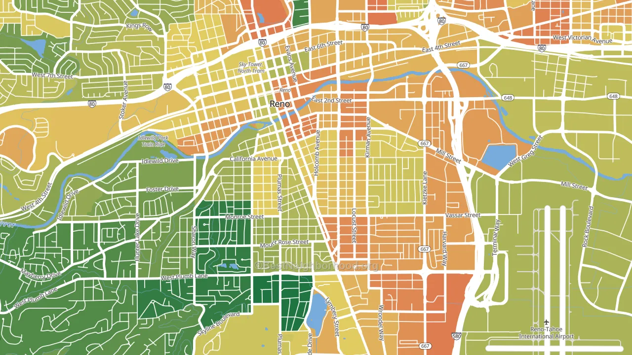 Midtown, Reno, NV block-group voter-turnout map