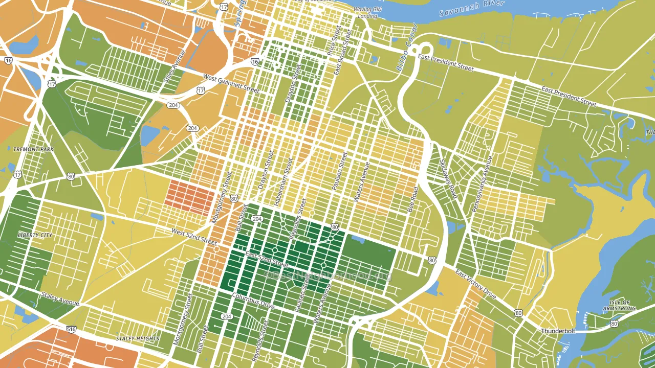 Midtown Savannah, Savannah, GA block-group voter-turnout map