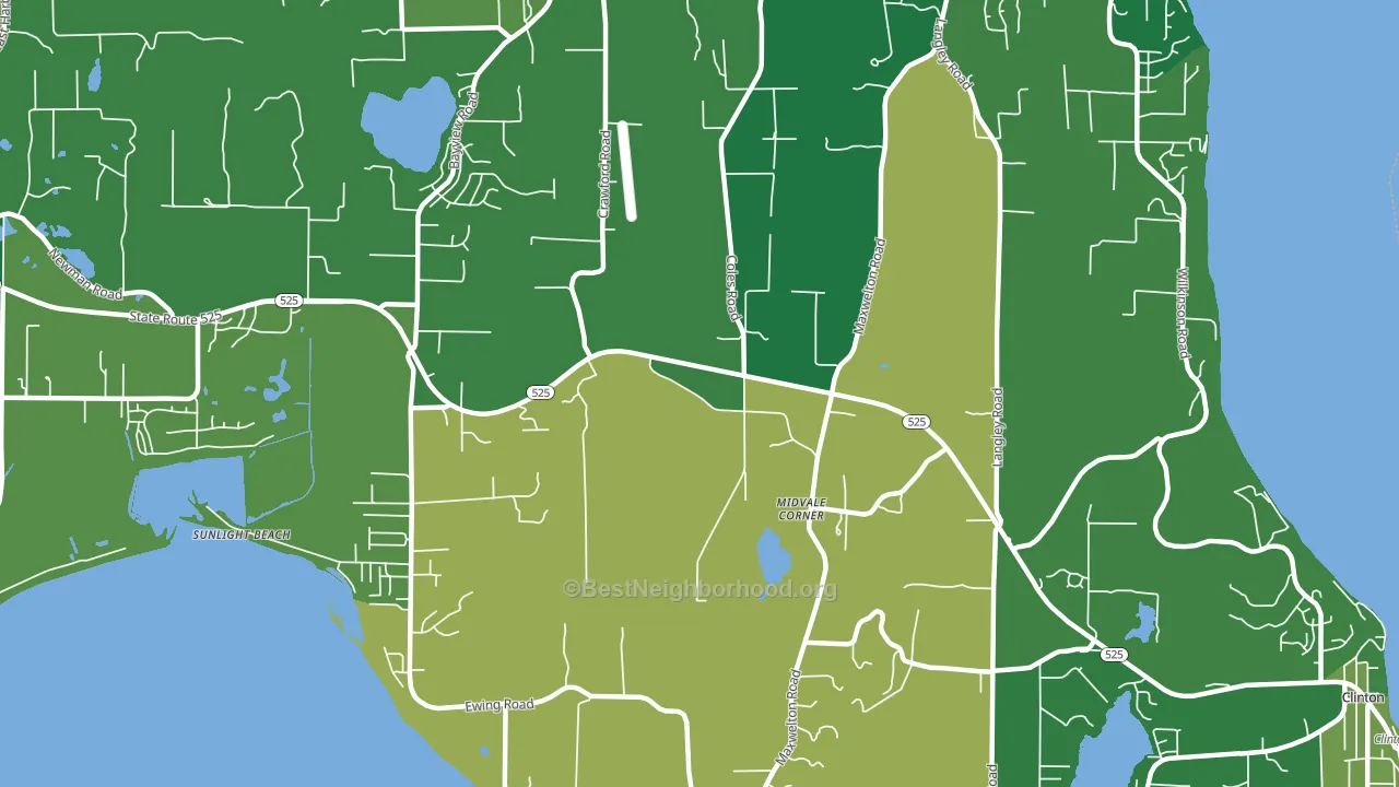 Midvale Corner, WA block-group voter-turnout map