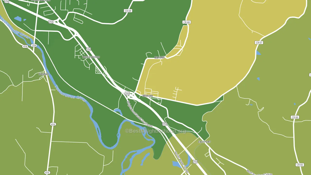 Midvale, OH block-group voter-turnout map