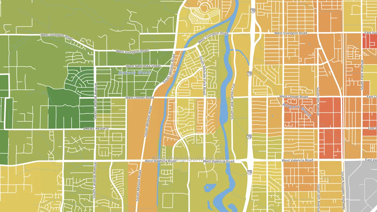 Midvale Park, Tucson, AZ block-group voter-turnout map