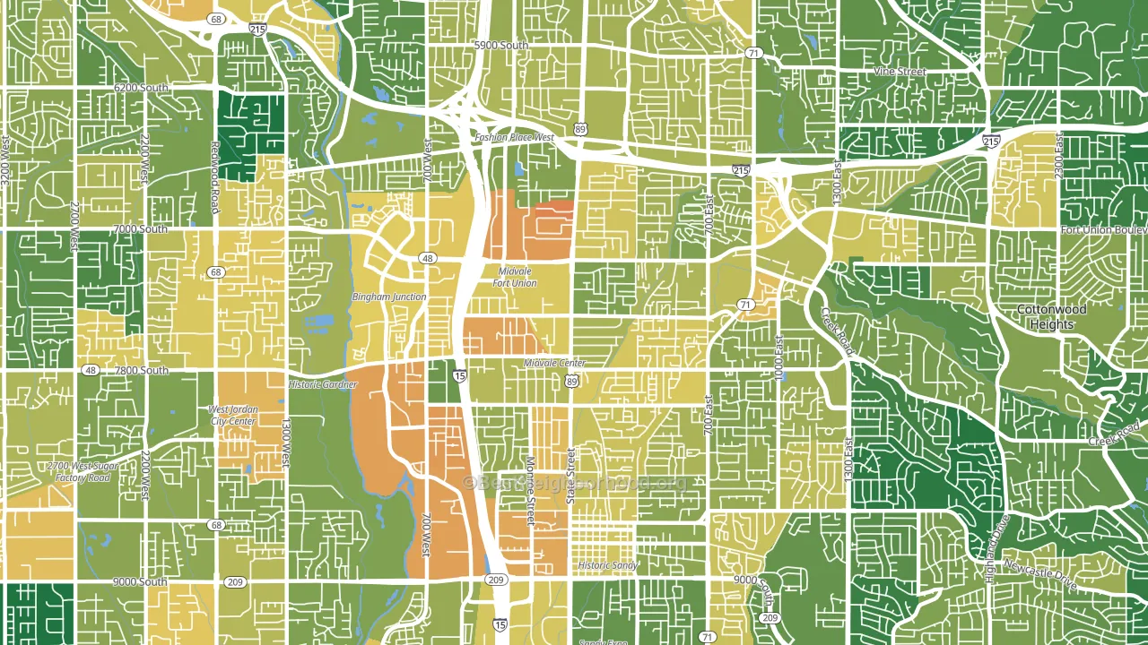 Midvale, UT block-group voter-turnout map