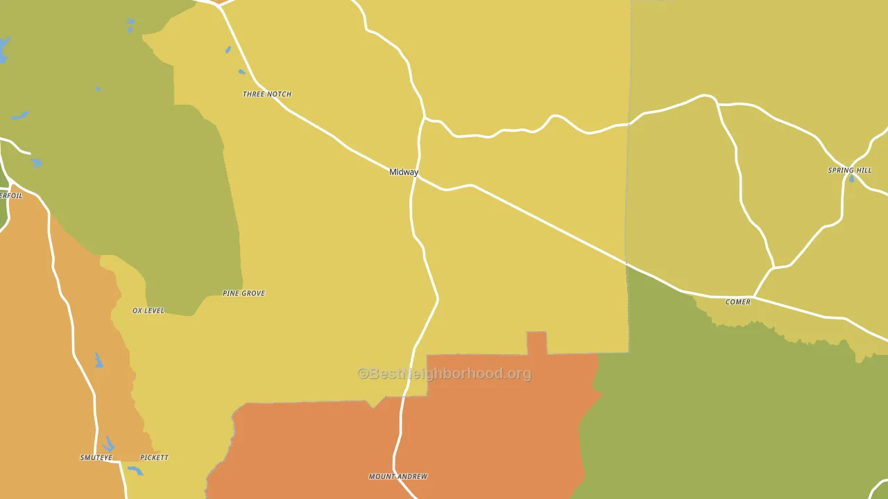 Midway, AL block-group voter-turnout map