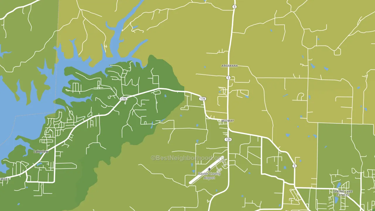 Midway, AR block-group voter-turnout map