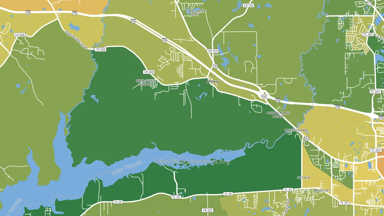 Midway, FL block-group voter-turnout map