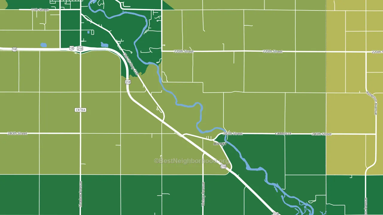 Midway, IA block-group voter-turnout map