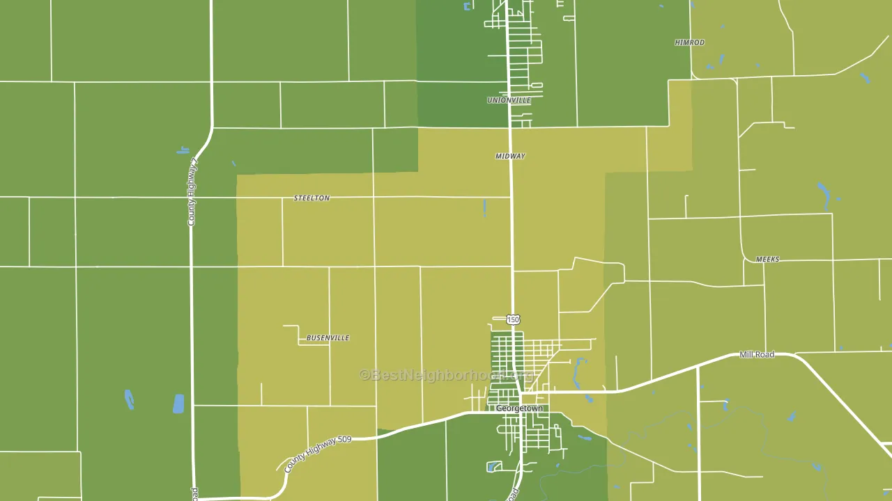 Midway, IL block-group voter-turnout map