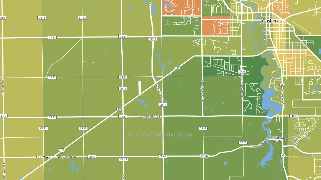 Midway, IN block-group voter-turnout map